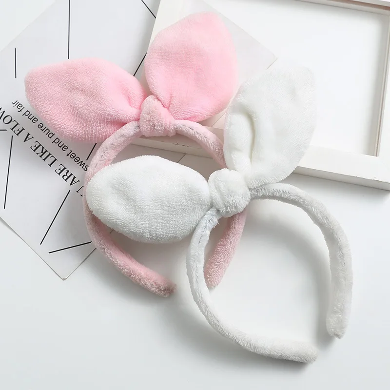 Милые плюшевые завязанные кроличьи уши повязка для волос головные уборы детские ленты для волос ювелирные изделия корейские девушки милые украшения для волос
