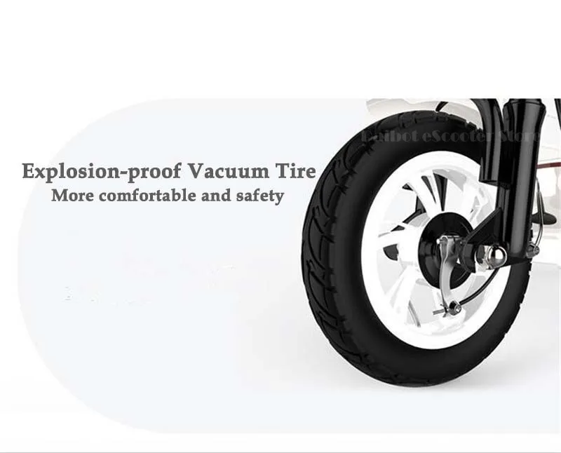 Daibot Folding Electric Bike 400W 48V Electric Bicycle Max Range 85KM Seat WhiteBlue 2wheeled Electric Scooter For Adults Kids  (8)