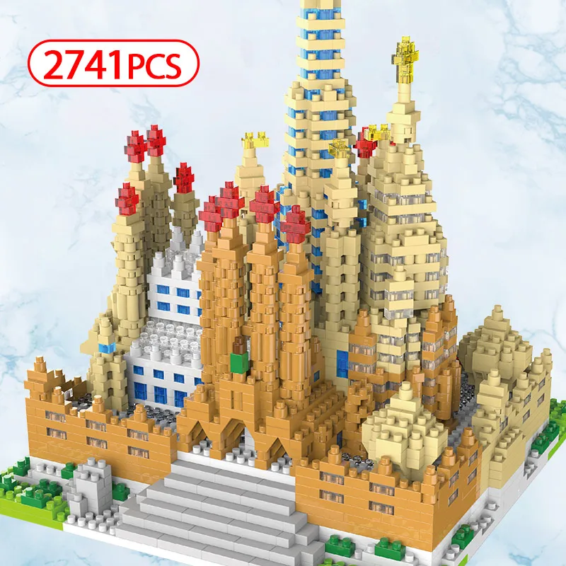 

2741PCS Mini Blocks World Famous Architecture Sagrada Family Diamond Church City Model Building Block Bricks Toy for Children