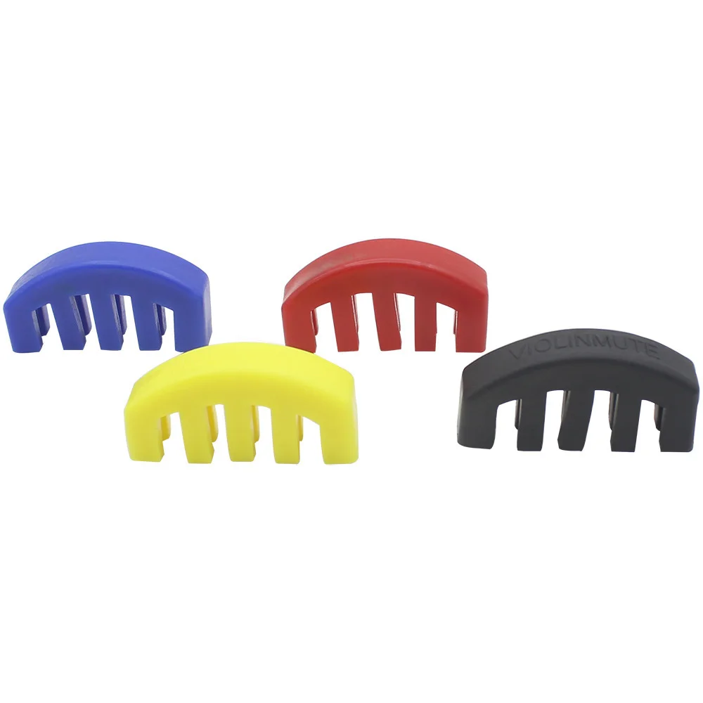 

Violin Mute Part Rubber Violin Mute Silencer For 4/4 3/4 1/2 Violino Practice Accessories Four Claws Colorful Mute