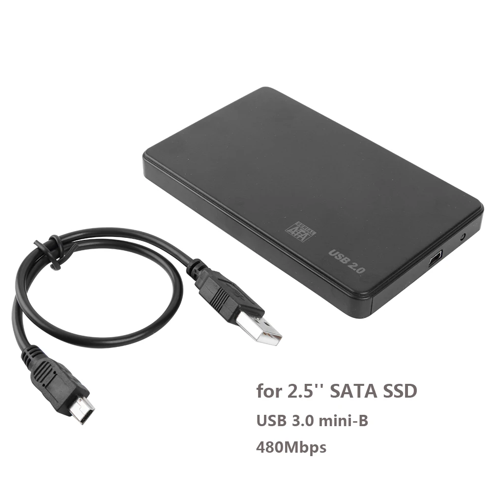 2,5 дюйма SATA для USB HDD SSD чехол для жесткого диска SATA USB3.0 USB2.0 Портативный SSD диск коробка 5 Гбит/с внешний жесткий диск корпус - Цвет: USB 2.0 SSD Case
