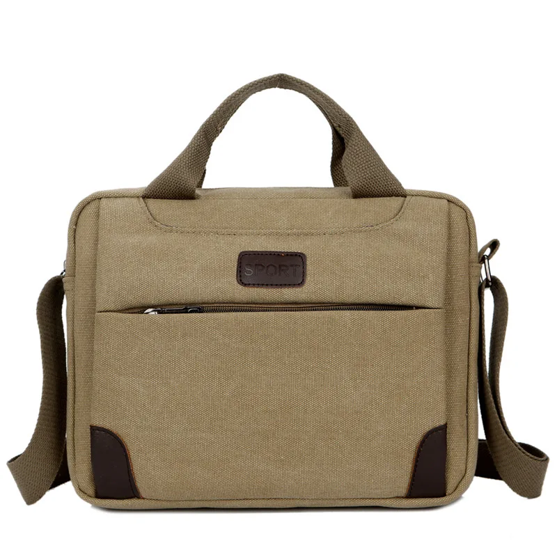 Новая мужская сумка простая деловая сумка через плечо Повседневная винтажная Холщовая Сумка портфель