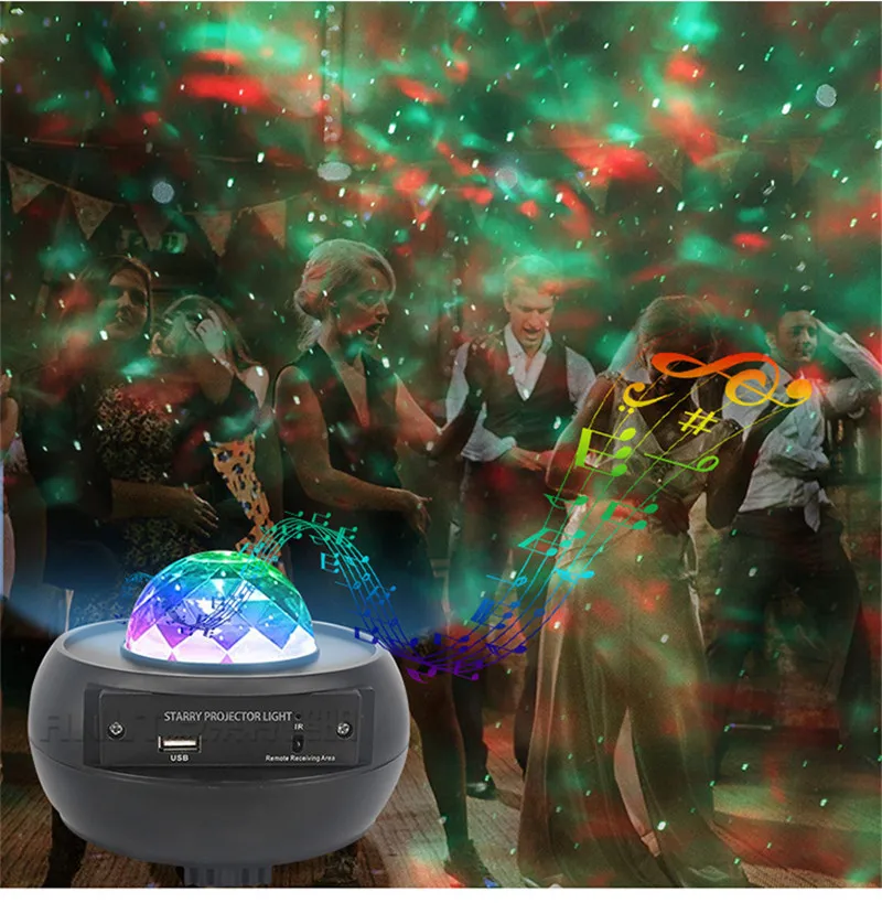 

Laser Music Lights Star Night Light Projector Sky Projector Bluetooth LED Voice Control Remote Control Ocean Projector Light