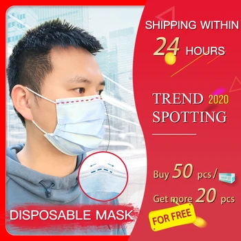 

10/20/50/100 PCS Disposable Face Mouth Mask IN STOCK Profession anti dust one time Mask 3-Layer Non-woven Soft Breathable