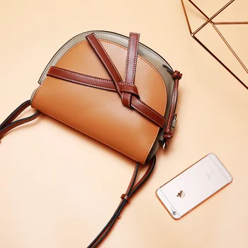 

The New Female Bag Vintage Saddle Bag xie kua bao Handbags Fashion Bag Cowhide Women's Handbags