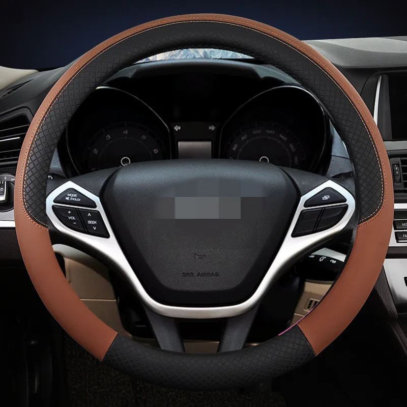 Coprivolante Auto Marrone Coprisedile Accessori Auto Coprivolante In Pelle Per Nissan Terrano 2 X Trail T31 Fx35