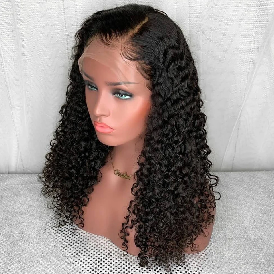 13*4 кудрявые человеческие волосы на кружеве, парики Remy, предварительно выщипанные человеческие волосы, парик, натуральный цвет, отбеленные узлы для черных женщин