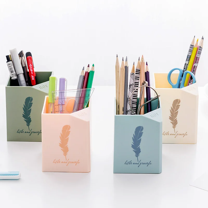 

Multifunction Plastic Pen Pencil Holder Desktop Storage Box Student Stationery Container Office Accessories Organizer Desk Decor