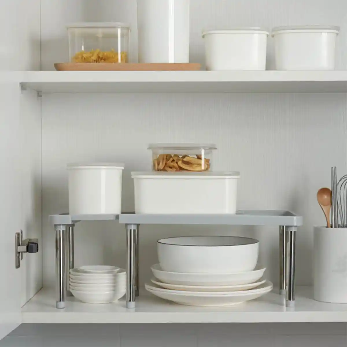 Kitchen Cabinet Counter Shelf Organizer Racks Expandable Stackable Fit For Kitchen Bathroom Under Sink Pantry Desktop Storage Storage Holders Racks Aliexpress