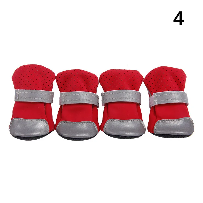 L 4 Pcs Pet Dog Puppy Shoes Breathable Soft Fashion Reflective Gift for Spring Summer AUG889 - Габаритные размеры: L