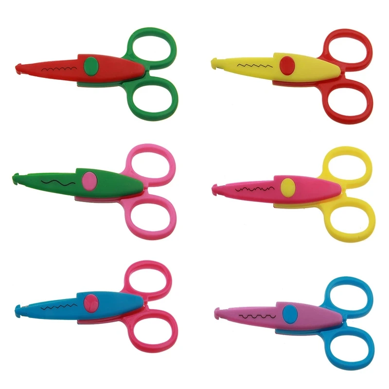 

Kindergarten Student Kids Safety Plastic Scissors Paper Cutter for DIY Crafts Scrapbooking Photos Lace Cut Shear Tool