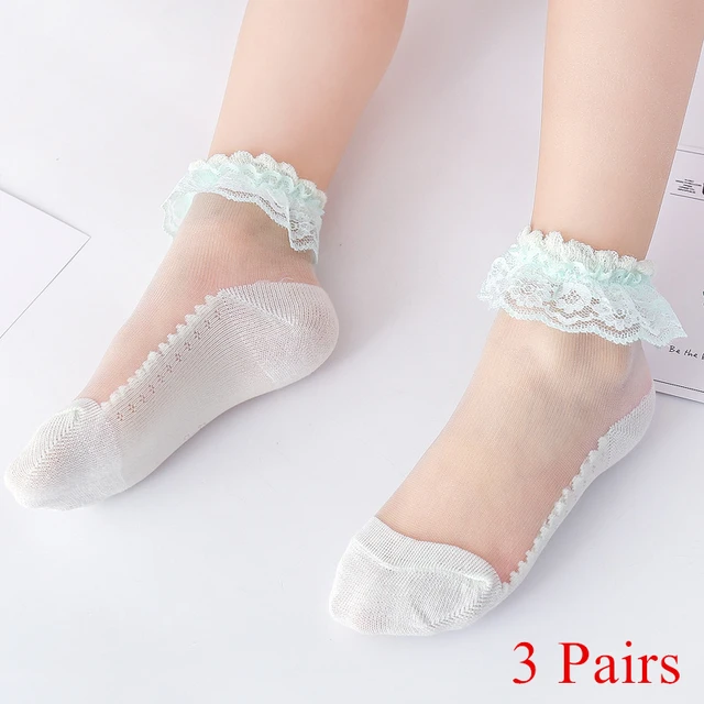 New Summer Baby Girls Kids Mesh Socks Fashion Lace Ruffle Frilly Ankle Short Sock Breathable Princess Children Girl Dance Socken 3G