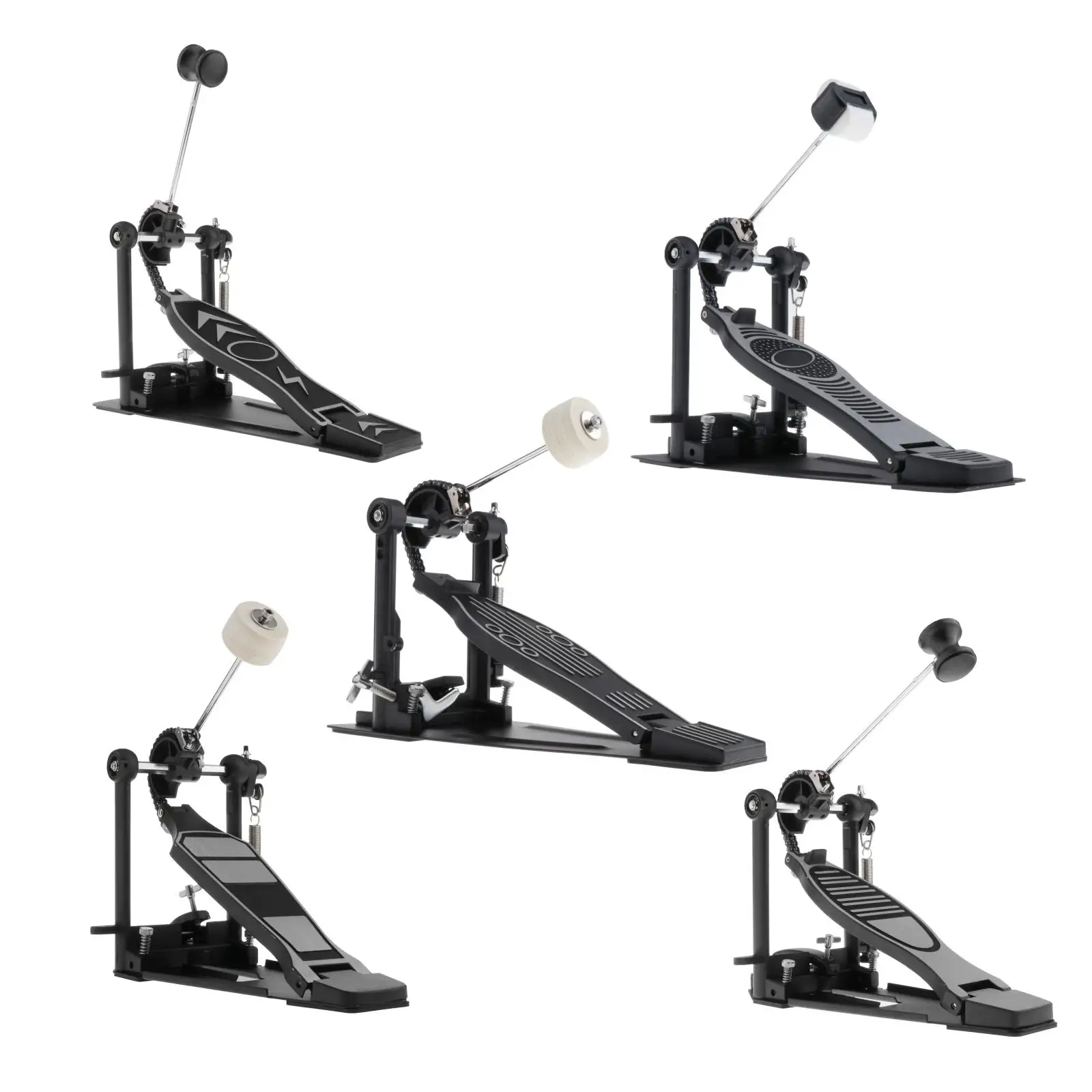 Metal Kick Single Bass Drum Pedal Dual Chain Drive Foot Pedal Percussion Kit Mute Pedals Parts