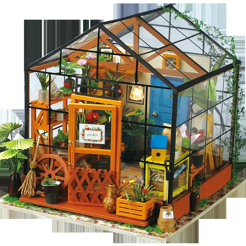 Eight Kinds Diy Miniature Greenhouse Doll House Model Building Kits Dollhouse Creative Toys Hobby Gift For Children Adult Figurines Miniatures Aliexpress