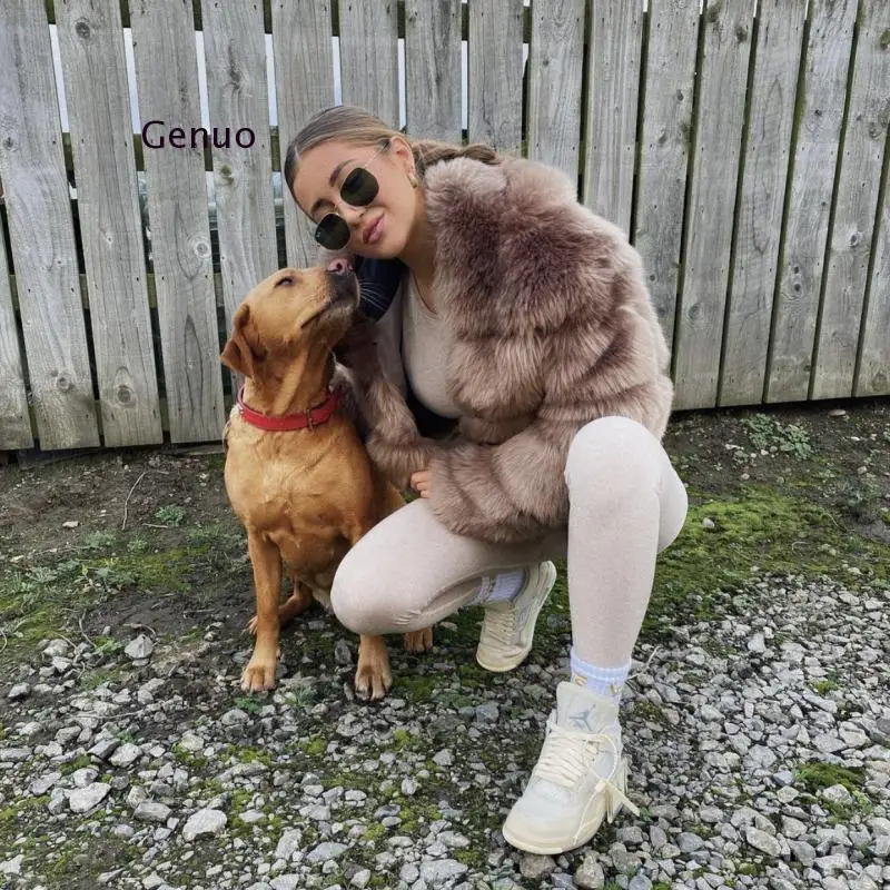 Winter Faux Fox Fur Women Short Coats Female Luxury Faux Fur Hooded Jacket High Quality Ladies Hooded Fur Warm Coat 2020 New