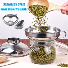 Stainless Steel Wide Mouth Funnel for Beans Jam Food Powder Kitchen Gadgets DC112