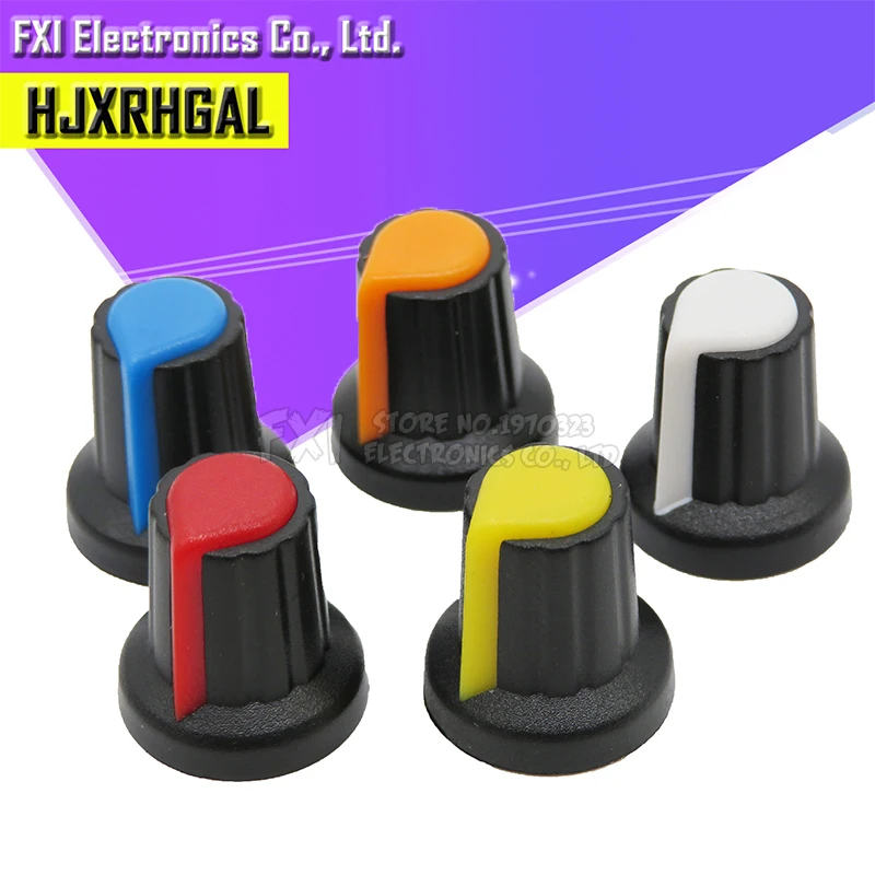 5value*6PCS=30PCS WH148 potentiometer knob cap(copper core) 15X17mm AG2 Yellow Orange Blue White Red