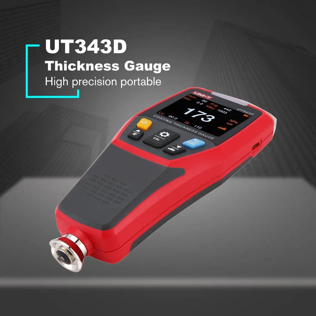 UNI-T UT343D цифровой датчик толщины покрытия измеритель толщины краски автомобиля толщина краски Тестер Ширина металла измерительный прибор