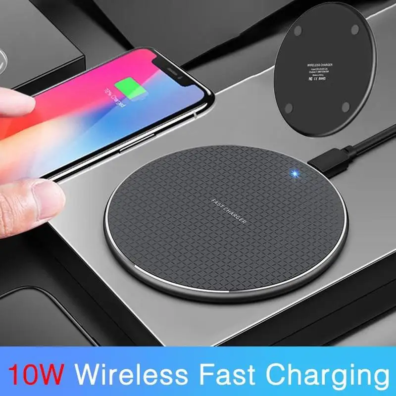 10W Wireless Charger Pad Protable Fast Charging Safe Quality Fash Charging Quiet Convenient