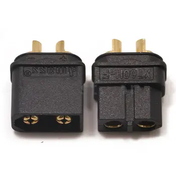 

10 Pairs/Lot Amass XT60H-F Connector Plug Gold Plated Plug Black Lipo with Caps C63C