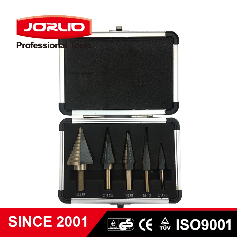 5pcs Step Drill Bits font b set b font Round Cobalt multiple hole High Speed Steel