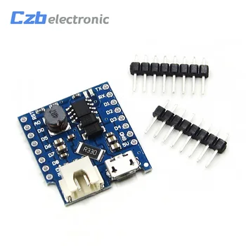 

10PCS For Wemos D1 Battery Shield USB Single Lithium Battery Charging Boost Module With Pins LED Indicator 5V DC