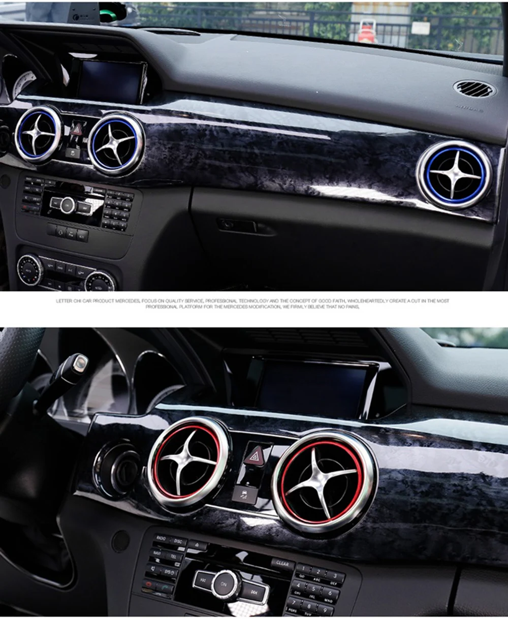 Для Mercedes Benz GLK SLK SLC SL GLK200 GLK250 GLK350 X205 автомобильный выход кондиционера украшение кольцо стикер AC вентиляционное отверстие накладка