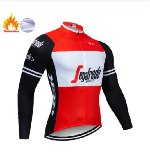 Трекинг профессиональная команда мужчин флуоресцентный зеленый зимний с длинным рукавом ветрозащитный и теплый флис велосипедная Одежда Набор - Цвет: Winter Jersey