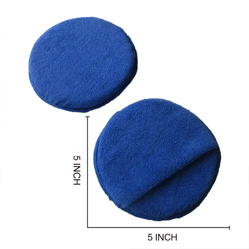Car Sponge Polish Pad Waxing Foam Sponge Round High Density Round Car Wax Sponge Microfiber Car Wash Cleaning Sponge Cloth - Color: LS