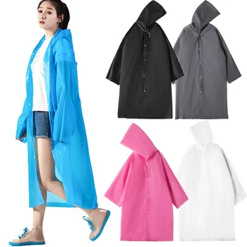 

Transparent Vinyl Raincoat Runway Style Adult Unisex Clear Rain Coat protective