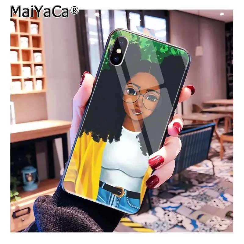 A10 MaiYaCa 2bunz Melanin Poppin Aba черная девочка африканская красавица чехол из закаленного стекла для телефона для iphone 11 Pro XR XS MAX 8X7 6S 6 Plus - Цвет: A10