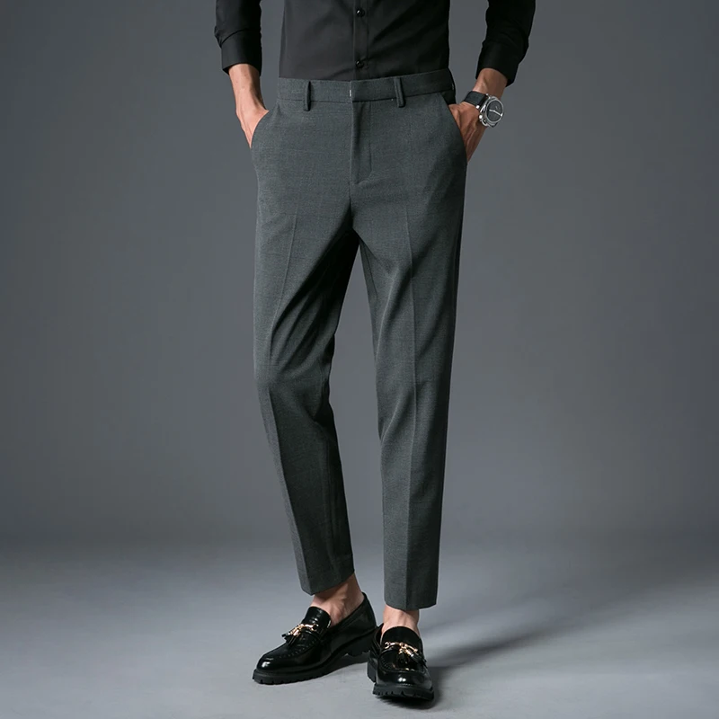 Men's casual pants 2019 autumn and winter new casual pants solid color slim pants young people personality trend men's clothing Men's casual pants 2019 autumn and winter new casual pants solid color slim pants young people personality trend men's clothing