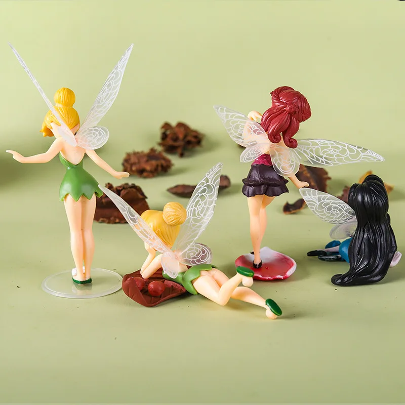 

Flower Fairy 6 PCs Cake Decoration Scenario Decoration with Wing Elf Fairy with Base Bakery Ornament
