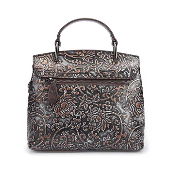 

Cool Cowhide Hand-rub Color Retro Retro Handbag Full-grain Leather Top Grade Casual WOMEN 'S Bag