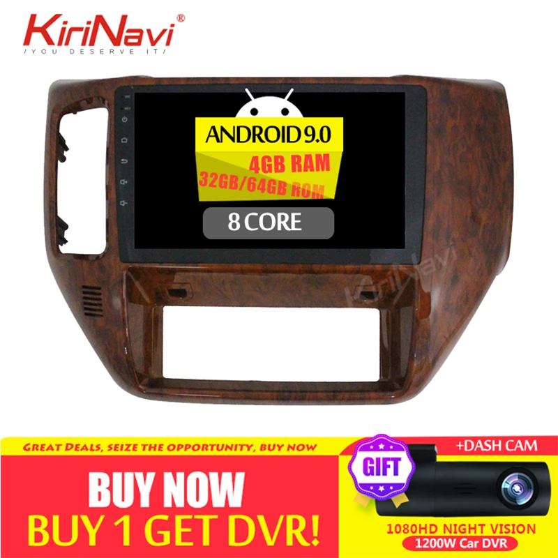 

Kirinavi Android 9.0 4+64GB 8 core 9" car radio gps for Nissan Patrol Safari / Supper Safari 2010+ dvd automotivo head unit WIFI