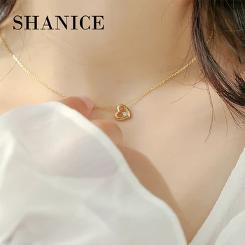 

SHANICE S925 sterling silver Gold Color Hearts Pendant Necklace Simple Gold Sliver Women's Chains Necklaces Charm Party Jewelry