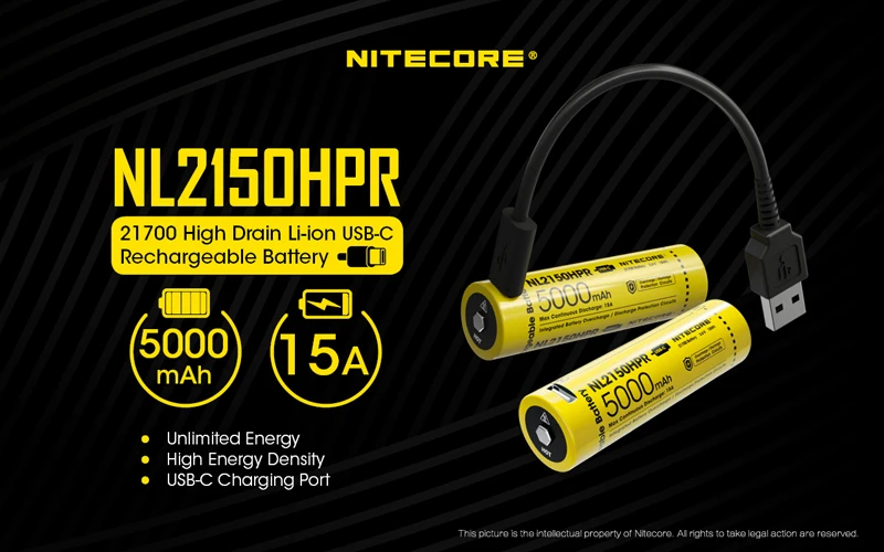 NITECORE NL2150HPR 21700 Li-ion USB-C Rechargeable Battery (7)