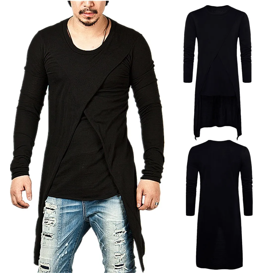 

[Code] European 2019 Spring And Summer Foreign Trade Korean-style Men Hip Hop Fashion-Long Long-sleeved T-shirt Currently Availa