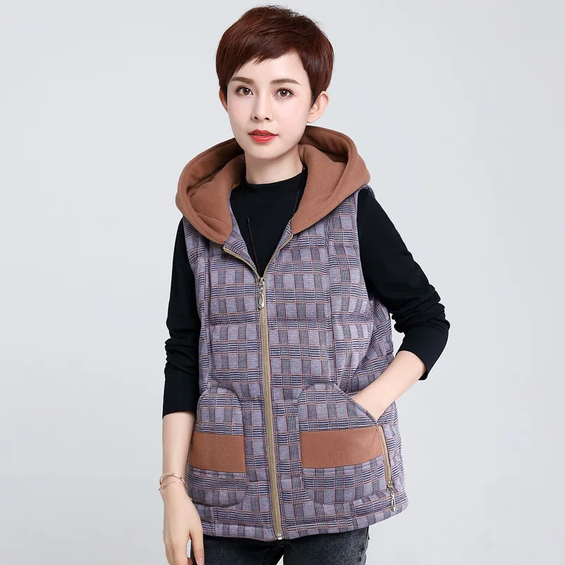 

2018 Winter New Style Korean-style Short Large Size Loose-Fit Waistcoat Women's Casual Vest Middle-aged Women Dress Vest Waistco