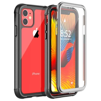 

for iPhone 11 Pro MAX X XS Max XR Case 360 Degrees Protection Full-body Rugged Clear Bumper with Built-in Screen Protector