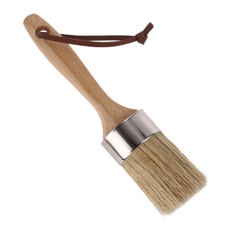 Round Chalk Paint Wax Brush with Ergonomic Wooden Handle Natural Bristle Brushes best paint brush 
