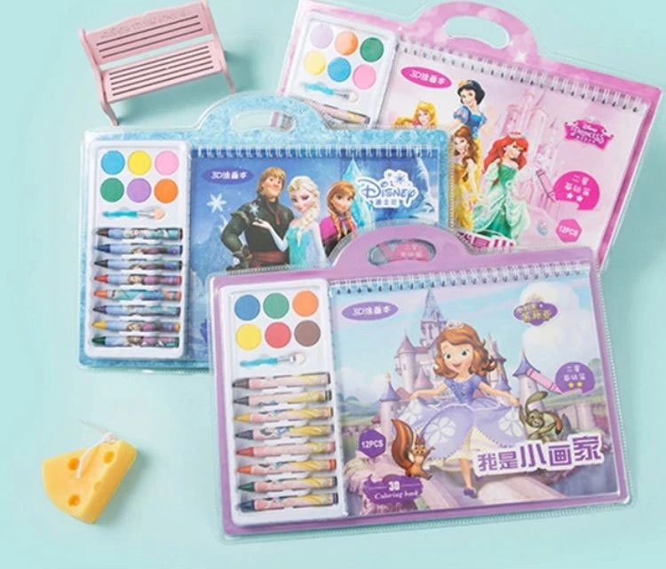 ディズニー冷凍かわいいプリンセスカラー漫画クレヨン塗り絵学生子供用パズル絵画ブック学用品ギフト Drawing Notebooks Aliexpress