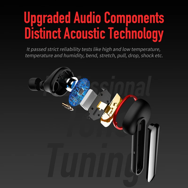 ROCK TWS Bluetooth наушники, HD стерео беспроводные наушники, шумоподавление игровая гарнитура для ios и Android наушники