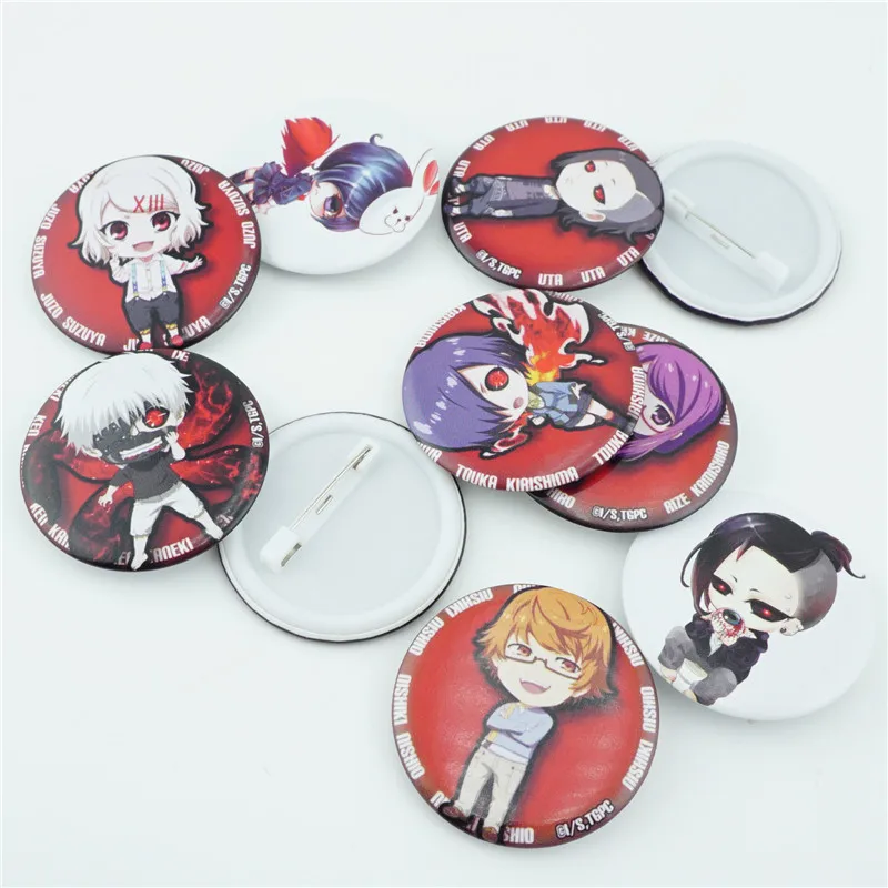 10 шт./компл. обувь для косплея; аниме одежда с надписью «Tokyo Ghoul значки в виде фигур шпильки Кнопка брошь груди орнамент из Костюмы Accessoies Косплэй Коллекция подарков