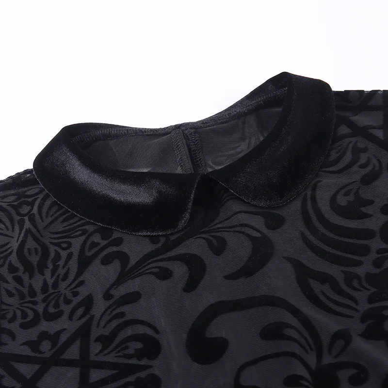 Темное готическое сексуальное платье, женское Сетчатое платье с ...