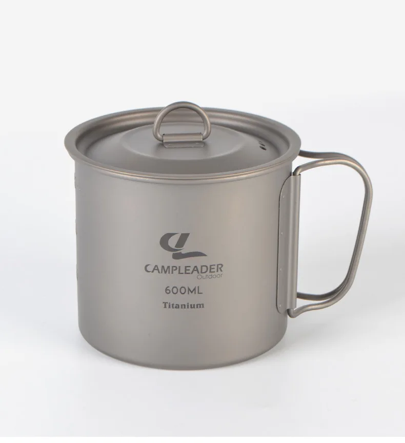 Campleader термос посуда для кемпинга титановая Складная чашка 250/450/600 мл для пикника водная напольная чашка горшок титановая кружка - Цвет: 600ml
