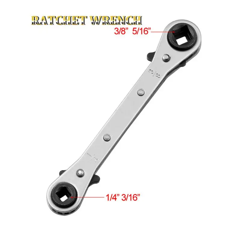 

3/16" 1/4" 5/16" 3/8" Double End Ratchet Wrench Air Conditioning Refrigeration