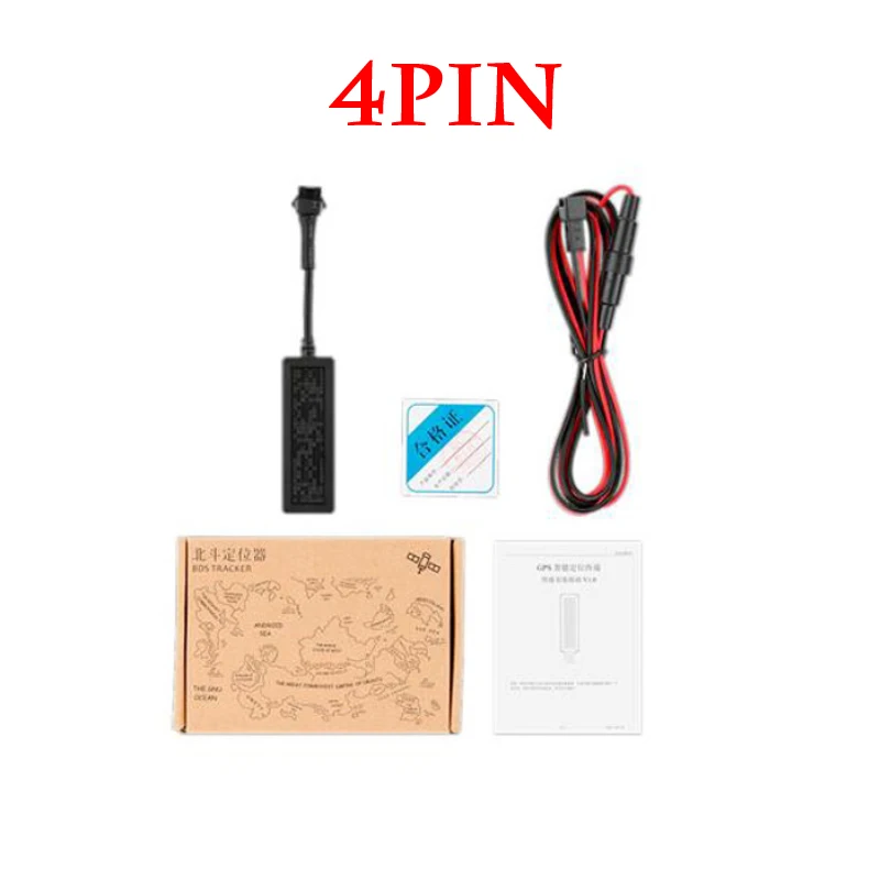 4PIN gps трекер GT032 для транспортного средства устройство слежения локатор пульт дистанционного управления с первоначальным треком превышения скорости и вибрации сигнализации - Цвет: with box