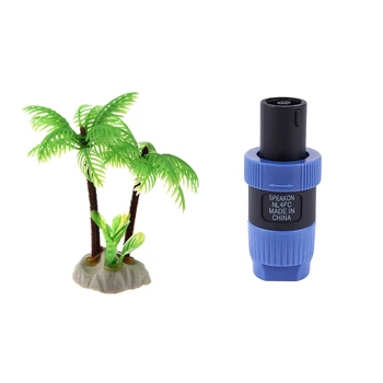 

Fish Tank Emulational Mini Coconut Tree Water Plants Decor W Ceramic Base with Twist Locking Speak-On Speaker Cable Amplifier Ma