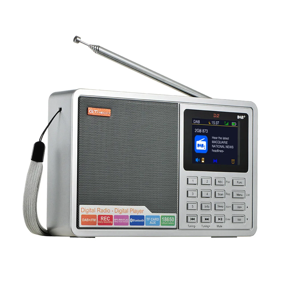 

Portable DAB Radio Digital FM Radio Bluetooth Speaker AUX IN TF Card Slot MP3 Player Recording Function
